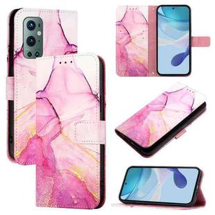 For OnePlus 9 Pro PT003 Marble Pattern Flip Leather Phone Case(Pink Purple Gold)