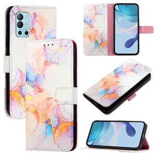 For OnePlus 9R / 8T PT003 Marble Pattern Flip Leather Phone Case(Galaxy Marble White)