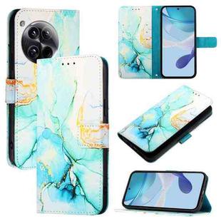 For OnePlus 12 5G Global PT003 Marble Pattern Flip Leather Phone Case(Green)