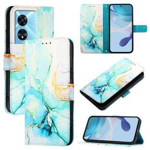 For OnePlus Nord N300 PT003 Marble Pattern Flip Leather Phone Case(Green)