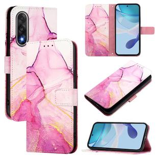 For OnePlus Ace 5 Ultra PT003 Marble Pattern Flip Leather Phone Case(Pink Purple Gold)