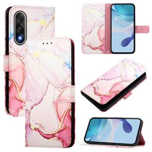 For OnePlus Ace 5 Ultra PT003 Marble Pattern Flip Leather Phone Case(Rose Gold)