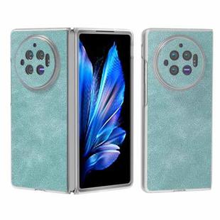 For vivo X Fold3 PU Leather Frosted Transparent Edge Phone Case(Light Blue)