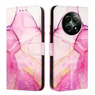 For Realme 12 5G Global PT003 Marble Pattern Flip Leather Phone Case(Pink Purple Gold)