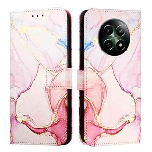 For Realme 12 5G Global PT003 Marble Pattern Flip Leather Phone Case(Rose Gold)