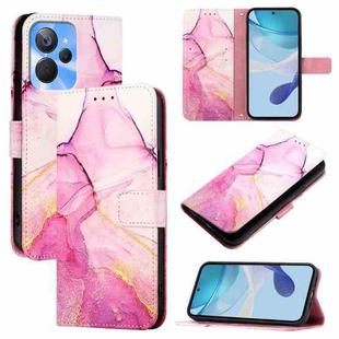 For Realme 10T / 10s / Realme 9i 5G India PT003 Marble Pattern Flip Leather Phone Case(Pink Purple Gold)