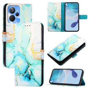 For Realme 10T / 10s / Realme 9i 5G India PT003 Marble Pattern Flip Leather Phone Case(Green)
