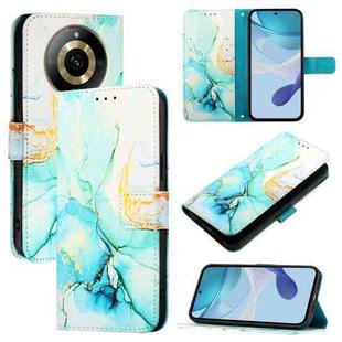 For Realme 11 4G Global PT003 Marble Pattern Flip Leather Phone Case(Green)