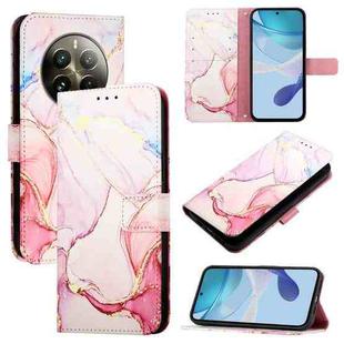 For Realme 12 Pro / 12 Pro+ 5G Global PT003 Marble Pattern Flip Leather Phone Case(Rose Gold)