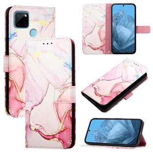 For Realme C21Y PT003 Marble Pattern Flip Leather Phone Case(Rose Gold)