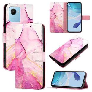 For Realme C30 4G / Narzo 50i Prime / C30s PT003 Marble Pattern Flip Leather Phone Case(Pink Purple Gold)