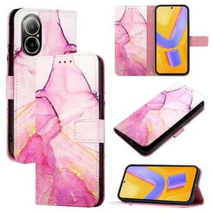 For Realme C67 4G Global PT003 Marble Pattern Flip Leather Phone Case(Pink Purple Gold)