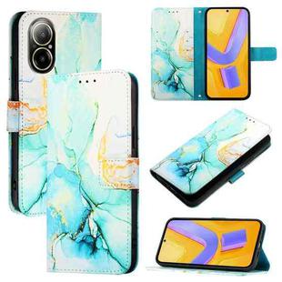 For Realme C67 4G Global PT003 Marble Pattern Flip Leather Phone Case(Green)
