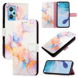 For Realme GT Neo 3T PT003 Marble Pattern Flip Leather Phone Case(Galaxy Marble White)