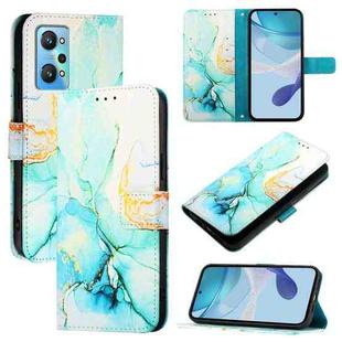 For Realme GT Neo 3T PT003 Marble Pattern Flip Leather Phone Case(Green)