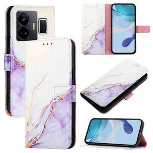 For Realme GT3 5G / Realme GT Neo 5 240W PT003 Marble Pattern Flip Leather Phone Case(White Purple)