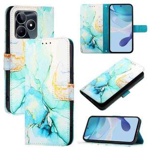 For Realme Note 50 4G / Realme C51 4G Global PT003 Marble Pattern Flip Leather Phone Case(Green)