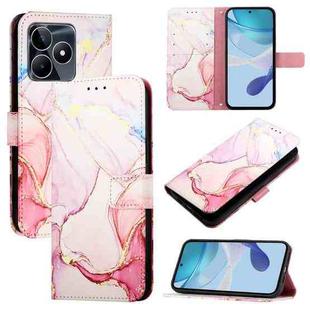 For Realme C53 4G / Narzo N53 4G Global PT003 Marble Pattern Flip Leather Phone Case(Rose Gold)