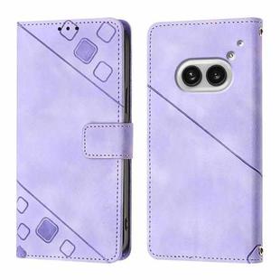 For Nothing Phone 2a Skin-feel Embossed Leather Phone Case(Light Purple)