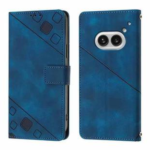 For Nothing Phone 2a Skin-feel Embossed Leather Phone Case(Blue)