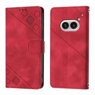 For Nothing Phone 2a Skin-feel Embossed Leather Phone Case(Red)