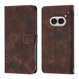 For Nothing Phone 2a Skin-feel Embossed Leather Phone Case(Brown)