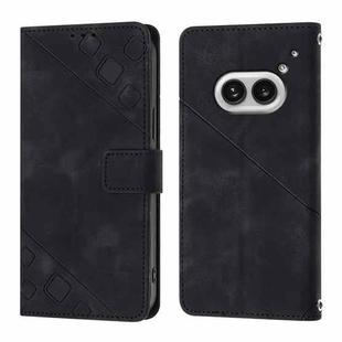 For Nothing Phone 2a Skin-feel Embossed Leather Phone Case(Black)