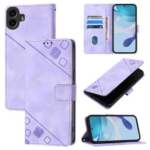 For Nothing CMF Phone 1 Skin-feel Embossed Leather Phone Case(Light Purple)