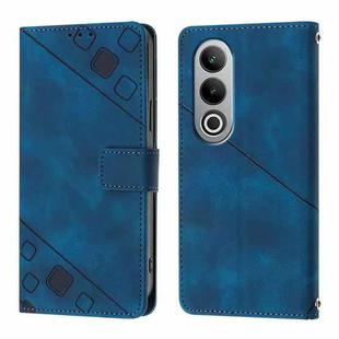 For OnePlus Nord CE4 Skin-feel Embossed Leather Phone Case(Blue)