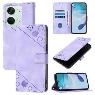 For OnePlus Ace 2V / Nord 3 Skin-feel Embossed Leather Phone Case(Light Purple)