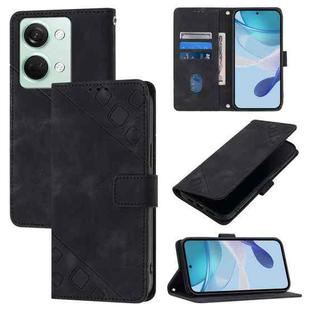 For OnePlus Ace 2V / Nord 3 Skin-feel Embossed Leather Phone Case(Black)