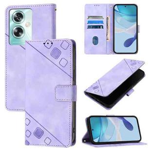 For OnePlus Nord N30 SE Skin-feel Embossed Leather Phone Case(Light Purple)