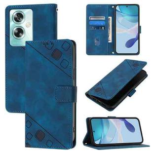 For OnePlus Nord N30 SE Skin-feel Embossed Leather Phone Case(Blue)