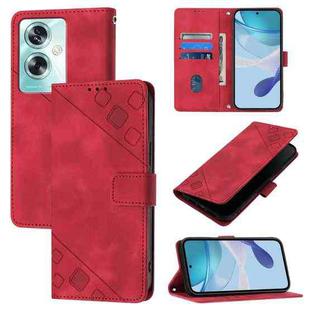 For OnePlus Nord N30 SE Skin-feel Embossed Leather Phone Case(Red)