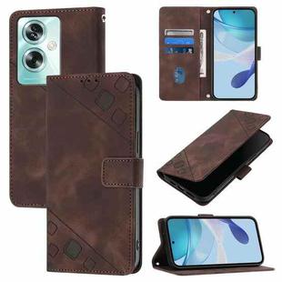 For OnePlus Nord N30 SE Skin-feel Embossed Leather Phone Case(Brown)