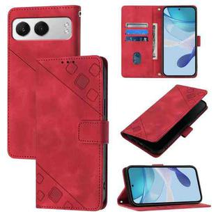 For OnePlus Nord 4 5G Skin-feel Embossed Leather Phone Case(Red)