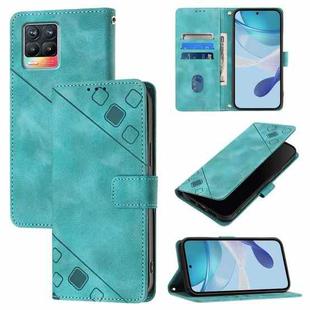 For Realme V13 5G / Q3 5G / Q3i 5G Skin-feel Embossed Leather Phone Case(Green)
