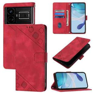 For Realme GT 5G / Realme GT Neo Skin-feel Embossed Leather Phone Case(Red)