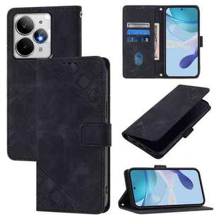 For Realme Neo7 Turbo 5G Skin-feel Embossed Leather Phone Case(Black)