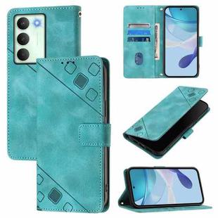 For Realme V70 / 14x Global / C75 5G Skin-feel Embossed Leather Phone Case(Green)