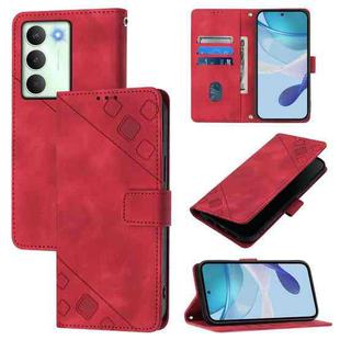 For Realme V70 / 14x Global / C75 5G Skin-feel Embossed Leather Phone Case(Red)