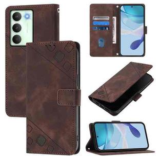 For Realme V70 / 14x Global / C75 5G Skin-feel Embossed Leather Phone Case(Brown)