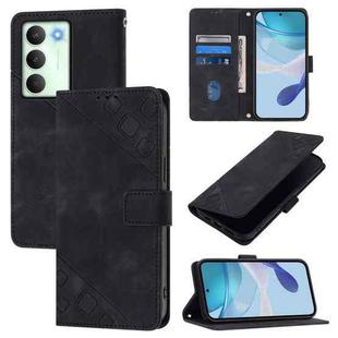 For Realme V70 / 14x Global / C75 5G Skin-feel Embossed Leather Phone Case(Black)