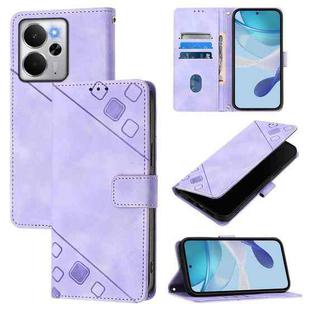For Realme 14 5G Global / P3 5G India Skin-feel Embossed Leather Phone Case(Light Purple)