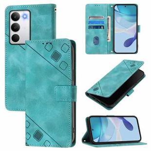 For Realme C71 4G Global Skin-feel Embossed Leather Phone Case(Green)