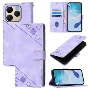 For Realme 15T 5G Global Skin-feel Embossed Leather Phone Case(Light Purple)