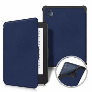 For KOBO Clara Colour 2E 2022 Solid Color Voltage Caster TPU Leather Smart Tablet Case(Dark Blue)