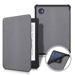 For KOBO Clara Colour 2E 2022 Solid Color Voltage Caster TPU Leather Smart Tablet Case(Grey)