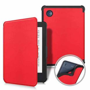 For KOBO Clara Colour 2E 2022 Solid Color Voltage Caster TPU Leather Smart Tablet Case(Red)