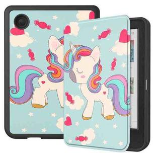 For KOBO Clara Colour / BW Painted Voltage Caster TPU Leather Smart Tablet Case(Unicorn)